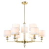 Wielopunktowa lampa sufitowa SUTTON P09685BR-WH z abażurkami mosiądz biały