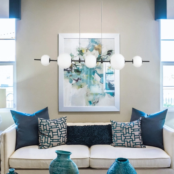 Kulista lampa wisząca MILA ST-CP241222-5L LED 27W 3000K kule białe czarne