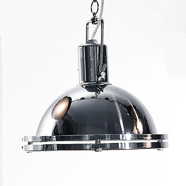 Industrialna LAMPA wisząca NAUTILIUS M 10262103 Kaspa metalowa OPRAWA na łańcuchu ZWIS okrągły chrom