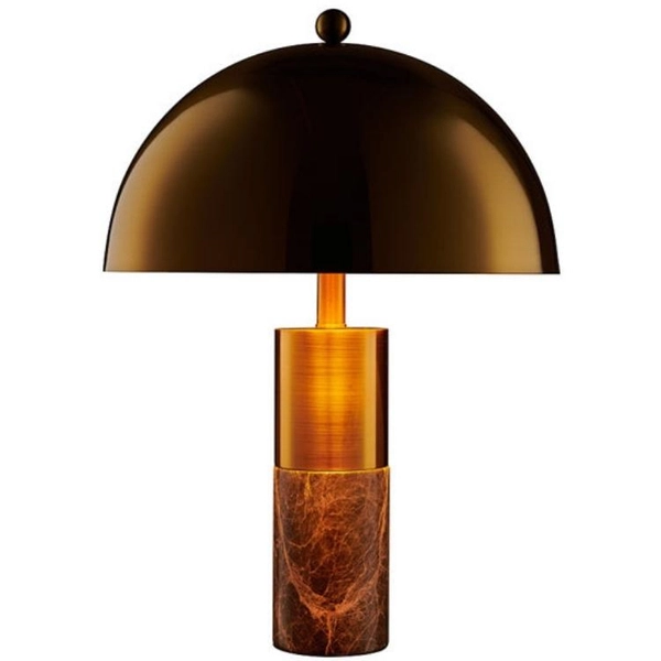 Lampka stołowa do salonu Como DN922 Step metalowa grzybek złoty