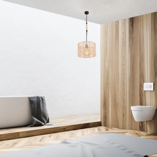 Wisząca LAMPA skandynawska HALIA 15672H Globo metalowa OPRAWA loftowy ZWIS okrągły brązowy czarny