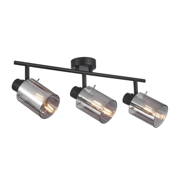 Sufitowa lampa szkło Sardo SPL-5581-3-BK-SG Italux potrójna szara czarna