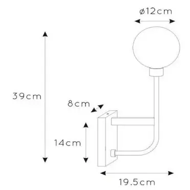 Kulisty kinkiet ścienny BEREND 30266/01/30 Lucide szklany czarny złoty