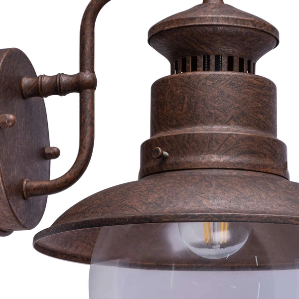 Elewacyjna LAMPA ścienna SELLA 3272R Globo metalowa OPRAWA industrialna KINKIET outdoor zewnętrzny IP44 rdza przezroczysty