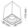 Lampa sufitowa do łazienki Zoom C030CL-01W Maytoni downlight IP65 biały