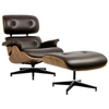 Obrotowy fotel Lounge KH1501100150 brązowy do salonu z podnóżkiem