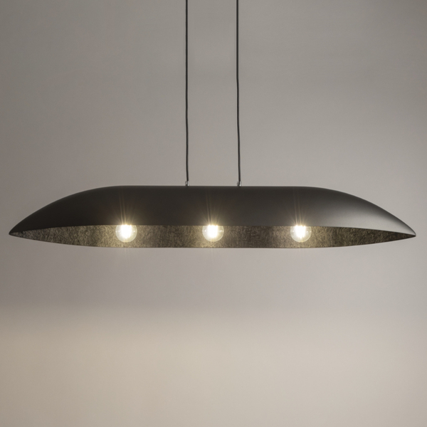 Nowoczesna lampa wisząca Gondola L 40642 Sigma do salonu czarna srebrna