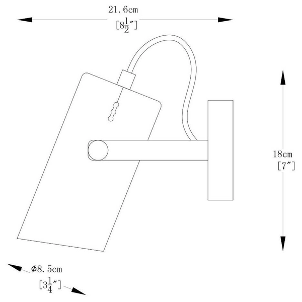 Punktowy reflektor ścienny Resi A6025 Zumaline regulowany metalowy czarny