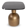 Metalowy stolik kawowy RINGO MM001501100392 czarny złoty dekor marmuru 50cm
