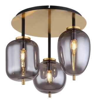 Lampa sufitowa Blacky 15345-3DMM loft mosiądz przydymiona