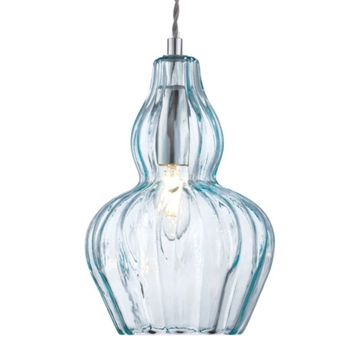 Pojedyncza lampa wisząca Eustoma MOD238-PL-01-BL szkło niebieska