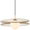 LAMPA wisząca SANDY MDM-4002/1 GD Italux okrągła OPRAWA druciana ZWIS kapelusz złoty