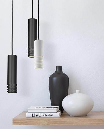 Minimalistyczna lampa wisząca Locus czarna metalowa
