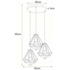 Druciana LAMPA wisząca Marko K-4006 Kaja geometryczna OPRAWA metalowy ZWIS na listwie czarny