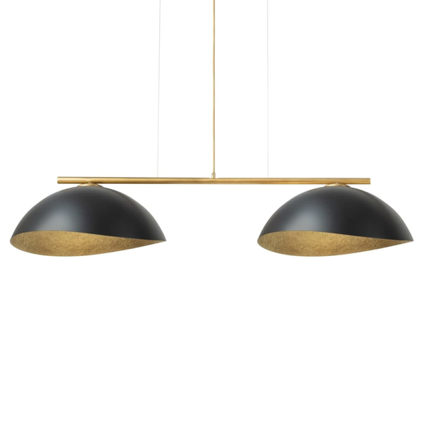 Lampa wisząca na listwie Solar 40571 Sigma klosze z żywicy czarna złota