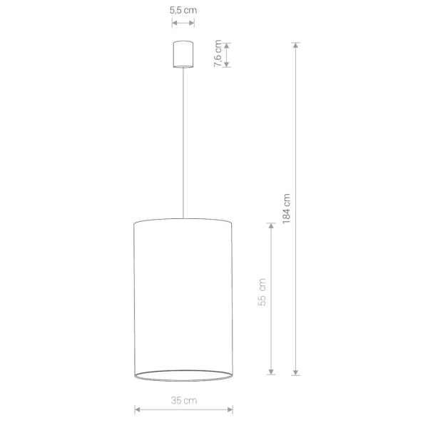 Tkaninowa lampa wisząca BARREL 8444 nad stół tuba różowa