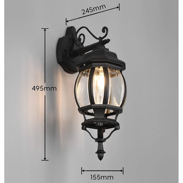 Lampa na elewację Elvo 206960132 tarasowa IP23 czarna