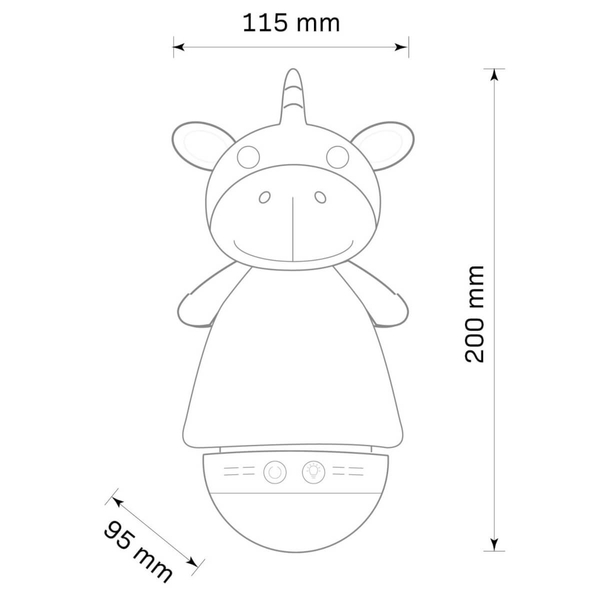 Lampka nocna z melodyjką JEDNOROŻEC 326737 dziecięca animals biała różowa