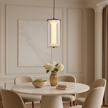 Podłużna lampa zwisowa Aeris LP-2137/1P TR LED 16W CCT przezroczysta czarna