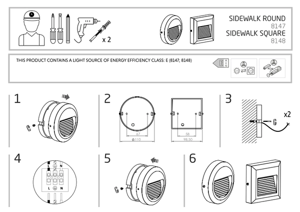 Elewacyjna LAMPA zewnętrzna ROUND LED 8147 Nowodvorski okrągła OPRAWA outdoor LED 1,6W 3000K ścienna IP54 czarna