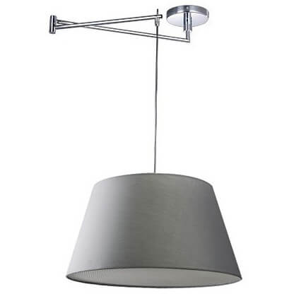 Kuchenna lampa wisząca Natalia nad wyspę chrom szara
