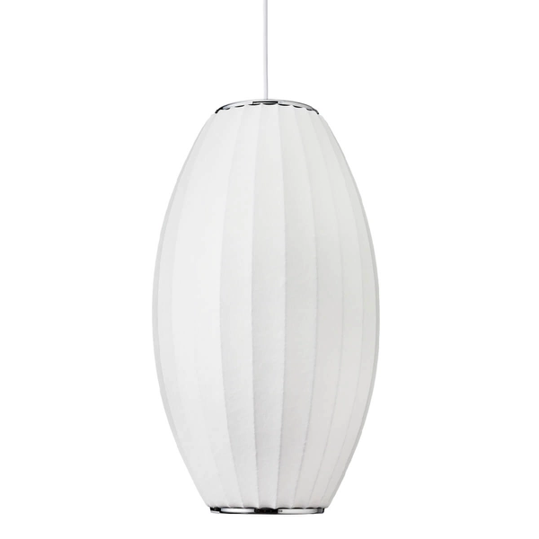 Owalna lampa wisząca SILK ST-2335-20 lampion jedwabna biała