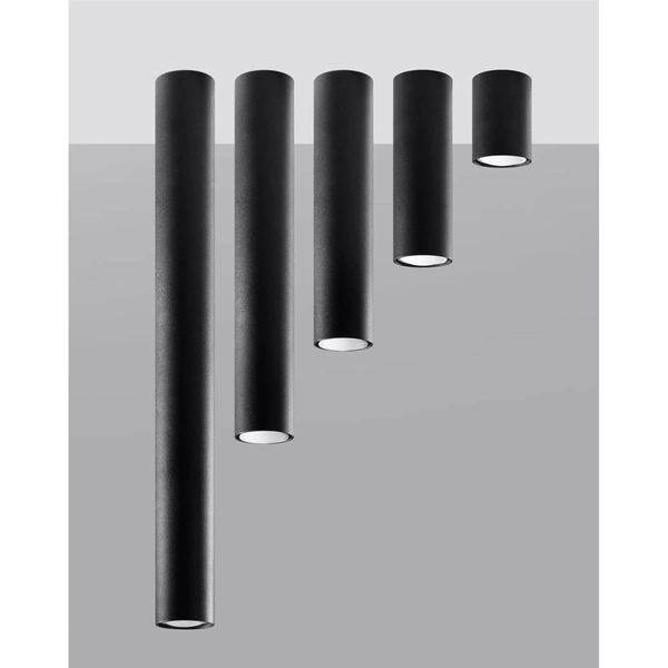 Czarna tuba sufitowa SL.1003 metalowa lampa do salonu