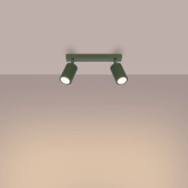Podwójna lampa sufitowa KARBON SL.1618 tubki ryflowane zielone