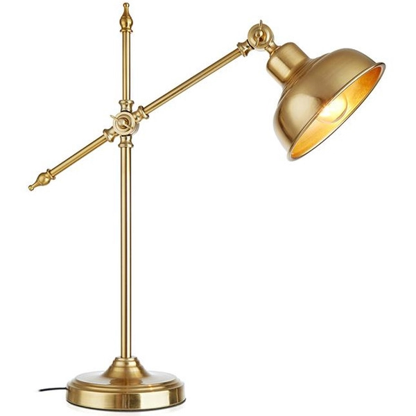 Stojąca LAMPA stołowa GRIMSTAD 108116 Markslojd industrialna LAMPKA metalowa gabinetowa mosiądz