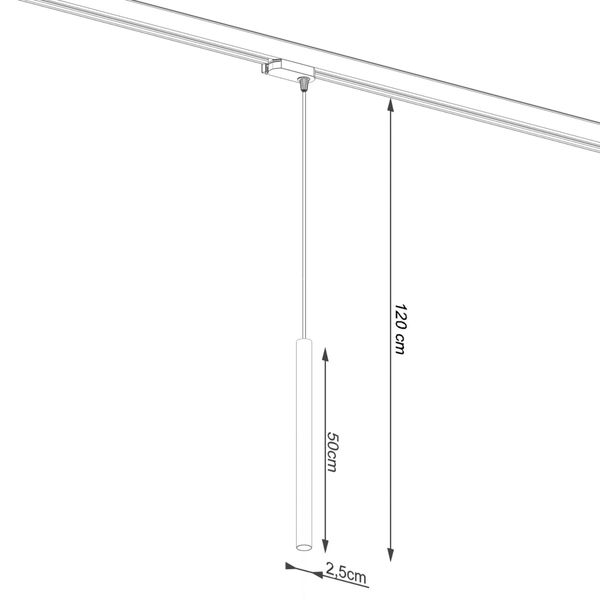 Wisząca lampa trójfazowa do systemu szynowego PASTELO MYL.00016 czarna