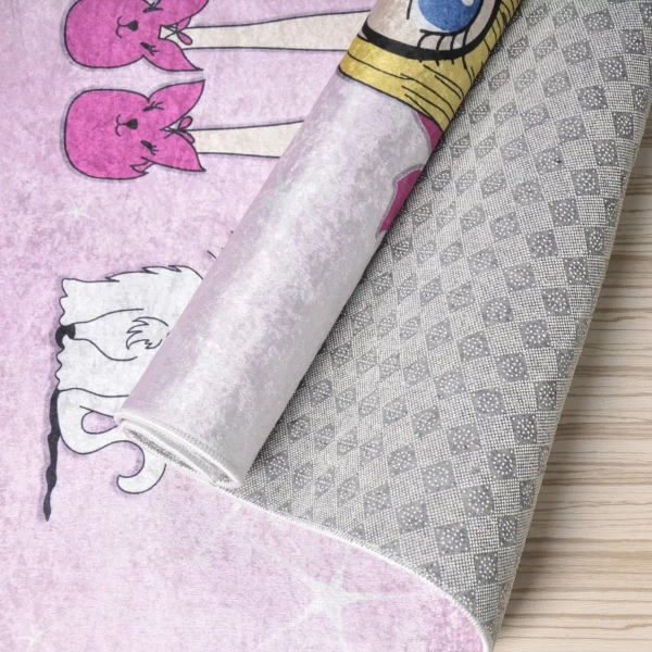 Dywan do pokoju dziecięcego tkaninowy Dziewczynka z kotkiem 322715 kolorowy