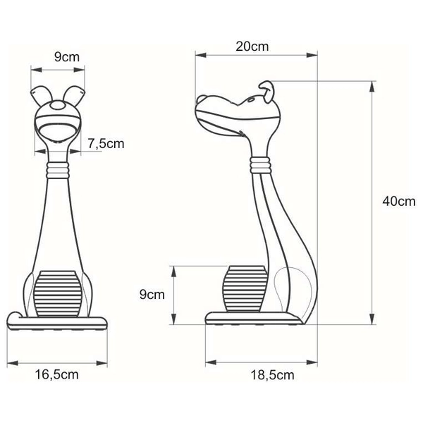 Biurkowa lampa PIESEK K-BL1607 LED 6W 3000-6000K animals żółty