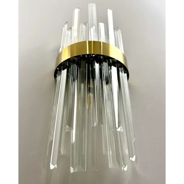 Ścienna lampa glamour Luxor CGLUXORBRASS35 kryształowa mosiądz szczotkowany