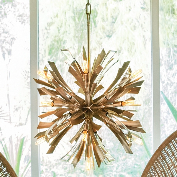 Kryształowa lampa wisząca QN-VIDA-13P-S crystal złota