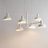 Wisząca lampa jadalniana Artis białe kopuły metalowe