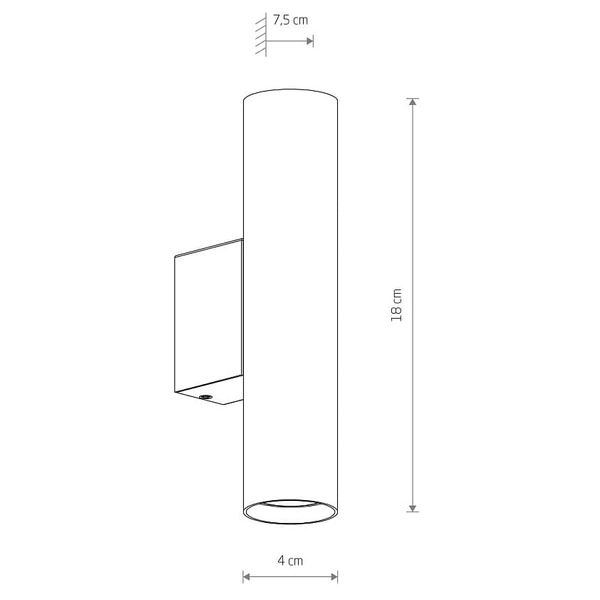 Kinkiet tuba podłużny Fourty 10891 Nowodvorski stick góra dół jedwabisty grafit