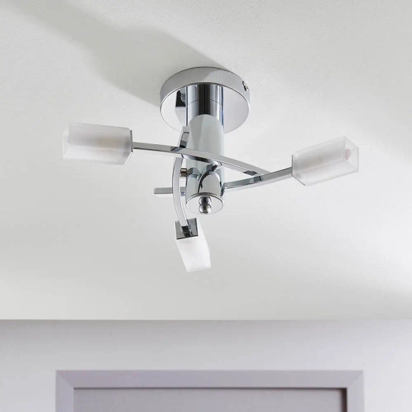 Sufitowa lampa szklana Havana 146-3CH chrom przezroczysty