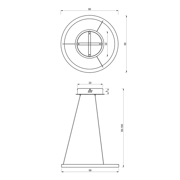 Lampa wisząca Galaxia ML8420 pierścień LED 26W czarny