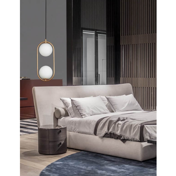 Kulista lampa wisząca Rengo LE41772 szklana balls biała złota