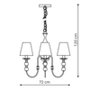 Żyrandol LAMPA wisząca GRADO LP-888/3P Light Prestige abażurowa OPRAWA na łańcuchu ZWIS materiałowy biały patyna