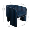 Niebieski fotel wypoczynkowy JOLIE MM001501100360 czarny tkaninowy 72cm