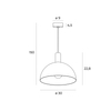 Metalowa lampa wisząca Luisant P0473 pokojowa kopuła czarna złota