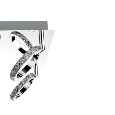 Regulowana LAMPA sufitowa CARRARA LP-1864/4C Light Prestige metalowa OPRAWA glamour LED 20W 3000K kryształki chrom