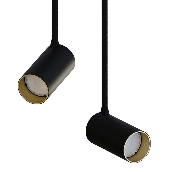 2-płomienna lampa przysufitowa Mono 7675 do przedpokoju czarna