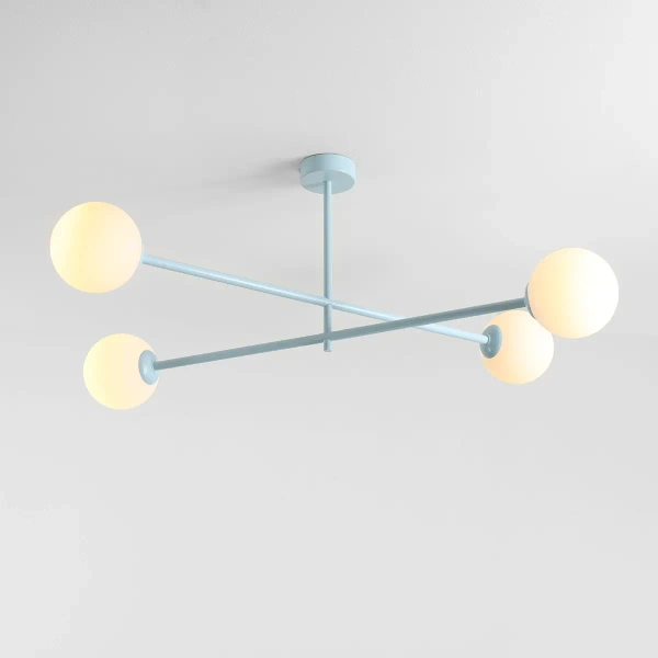 Okrągła sufitowa lampa Pinne 1080PL_L29 kule szklane białe niebieskie