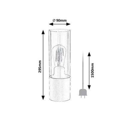Stolikowa lampka loftowa RONNO 74050 szklana czarna przydymiona