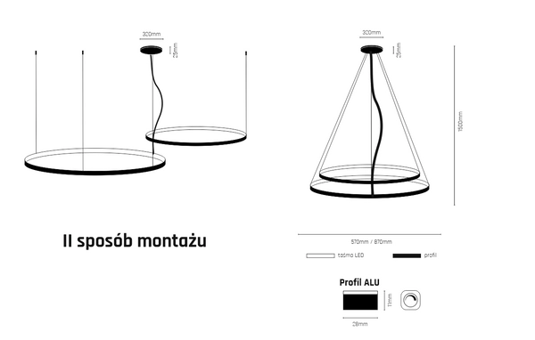 Żyrandol pierścieniowy Agari Multi 5424 Shilo LED 89W 3000K złoty