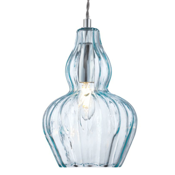 Pojedyncza lampa wisząca Eustoma MOD238-PL-01-BL szkło niebieska