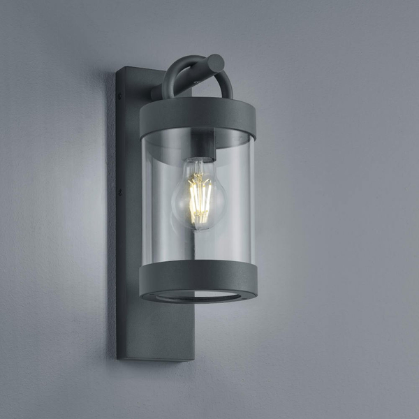 Industrialna LAMPA elewacyjna CUSTYRA DL142204160 Trio ogrodowa tuba zewnętrzna z czujnikiem zmierzchu IP44 antracytowa
