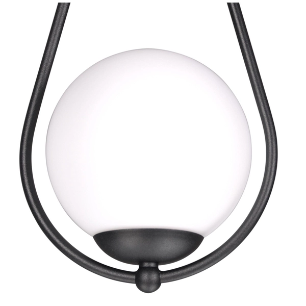 Łezka LAMPA wisząca K-4772 Kaja szklana OPRAWA kule ball na listwie ZWIS modernistyczny czarny biały